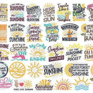 Sonnenschein SVG & Sublimation PNG Bundle mit Dxf, Eps, Jpg Format Download Vektor Clipart geschnitten Dateien cricut Silhouette
