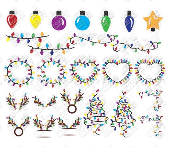 Download Christmas Lights SVG Bundle String Antlers svg dxf eps ...