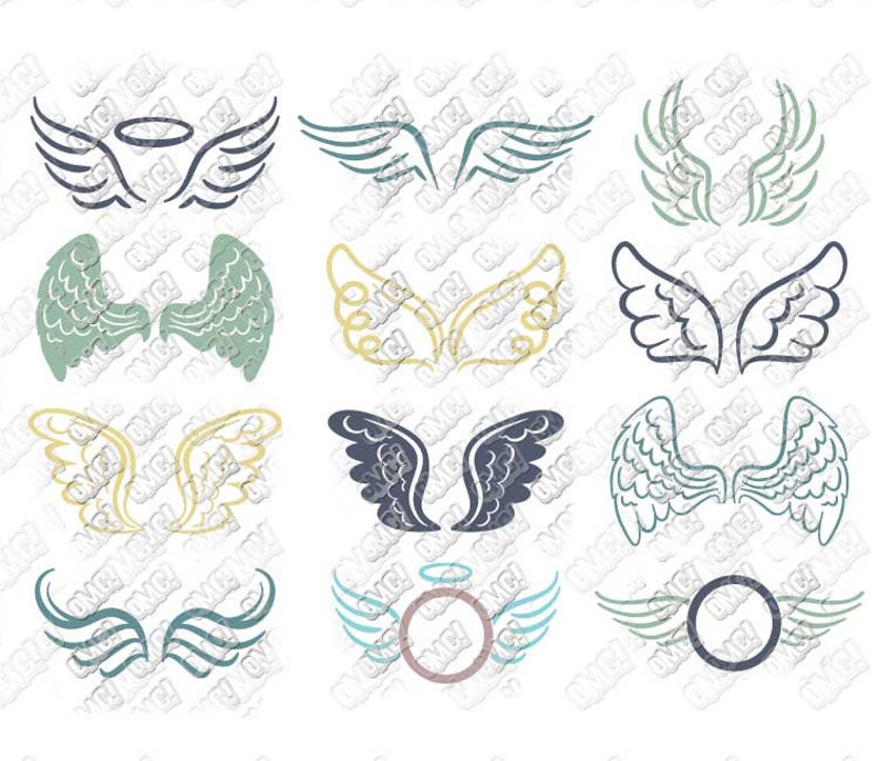 Download Angel Wings SVG Monogram Bundle svg dxf eps jpeg png ...