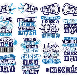 Cheer Dad SVG Cheerleader svg dxf eps jpeg png formato de corte en capas clipart troquelado calca vinilo cricut silueta