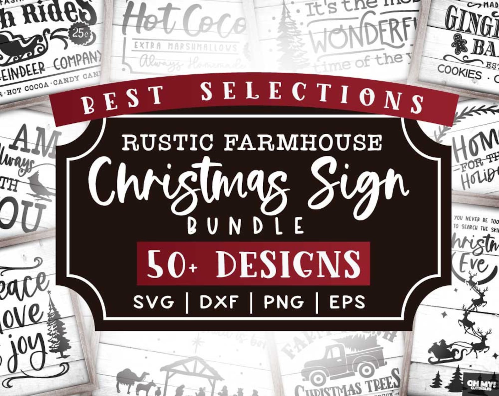 Rustic Sign Svg Farmhouse Christmas SVG Rustic Sign Decor Cut Files Svg Dxf Png Eps ...
