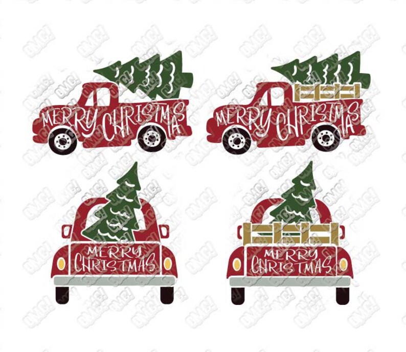Download Christmas Truck SVG Bundle Red Vintage Tree Delivery svg dxf | Etsy
