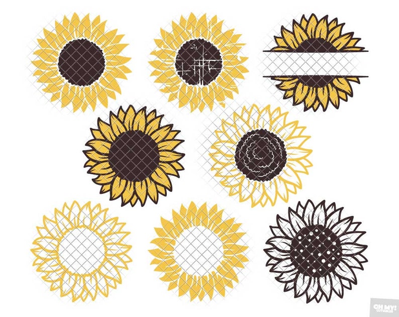 Download Sunflower SVG Bundle Monogram Quotes dxf eps jpeg png format | Etsy