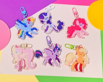 My Little Pony Acrylic Charms Rainbow Dash Rarity Fluttershy Applejack Pinkie Pie Twilight Sparkle