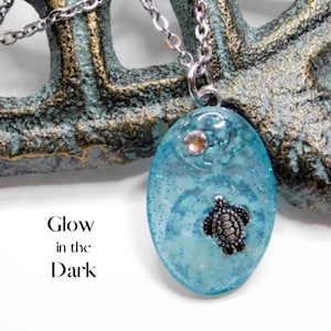 Turtle Necklace for Her Sea Turtle Necklace Turtle Necklaces for Women Turtle Charm Necklace Glow in the Dark Pendant Turtle Gifts for Her