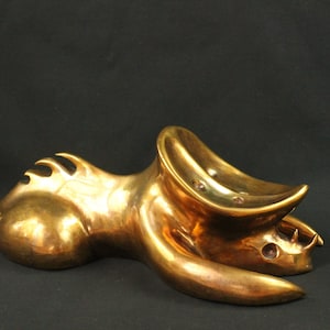 Abstrakte Bronze Skulptur &quot;Wächter der Sorgfalt&quot; Geschenk für sie/ihn Weihnachten Original limitiert nummeriert signiert Geisttier Totem rar