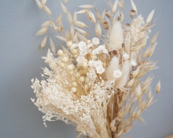 Mix of Dried beige,cream broom/star flowers /Oat Dried grass /bunny tails/Dried Flowers /Rustic Home Decor Oat stems