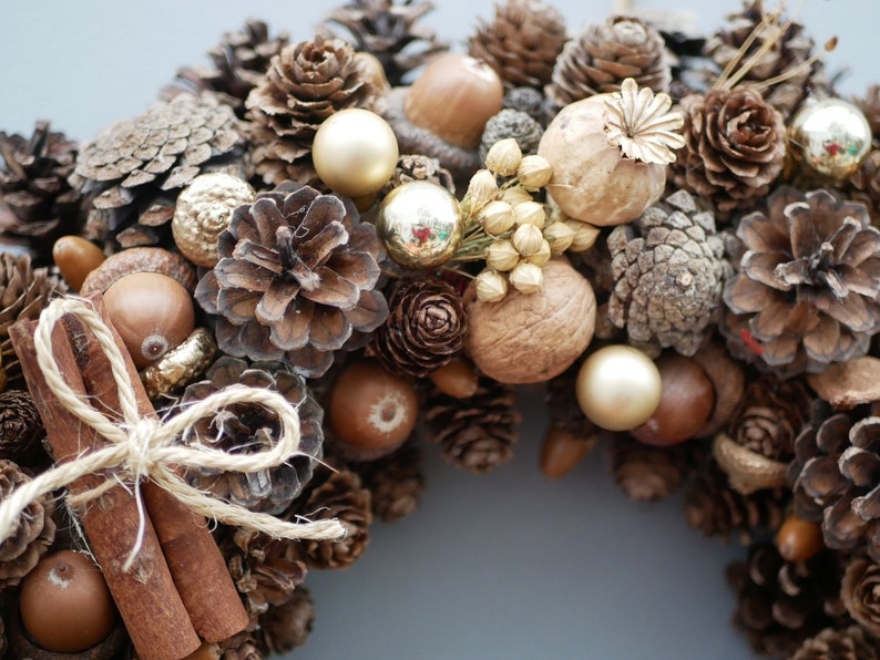 Christmas Wreath Front Door Wreath Natural Wreath Pine Cones Etsy UK