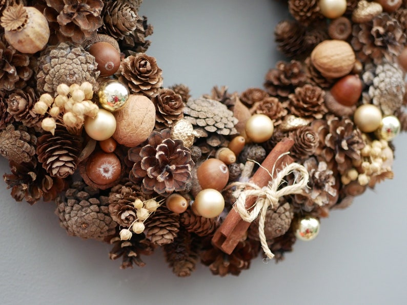 Christmas Wreath Front Door Wreath Natural Wreath Pine Cones Etsy UK