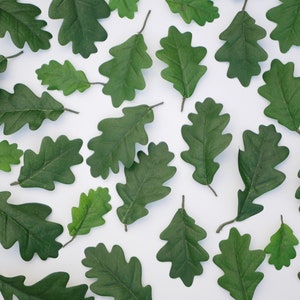 Oak green leaves Artificial leaves Autumn leaves Autumn mix  Nuts,Fall Decoration Autumn decoration