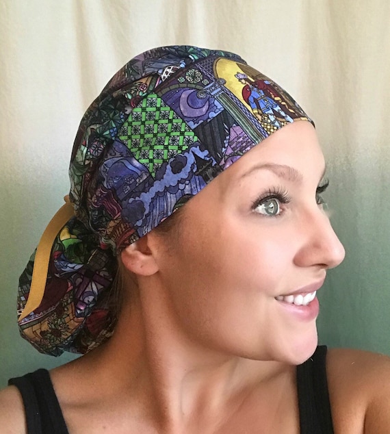 Beauty and the Beast Ponytail Scrub Hat 