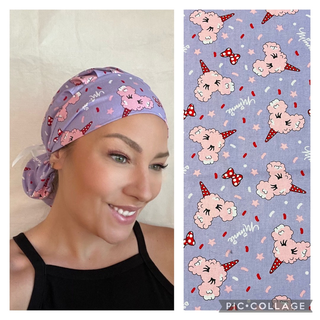 Minnie Mouse Ponytail Surgical Cap, Pediatric Scrub Hat Etsy