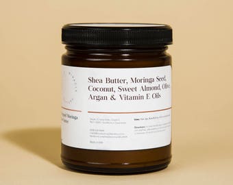 Moringa Seed Oil, 100% Vegan, All Natural, Organic, Non-GMO, Handmade, Whipped Body Butter