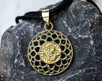 OM Pendant with waxed Cotton Necklace