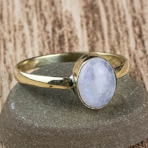 Moonstone Ring -  Brass - golden - Moja