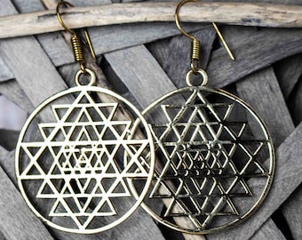 Sry Yantra  Brass Earring