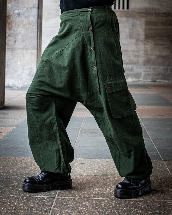 Pantalones cargo unisex Sarouel Harem Pants verde