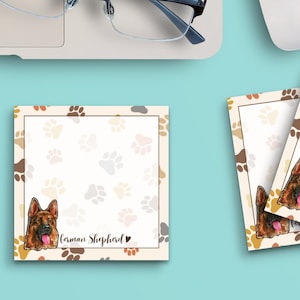 Sticky Notes German Shepherd Dog 3&quot;x3&quot; 50 Sheet Count Cute Funny Memo Note Pads Stationery Journal Planner Paper 1039