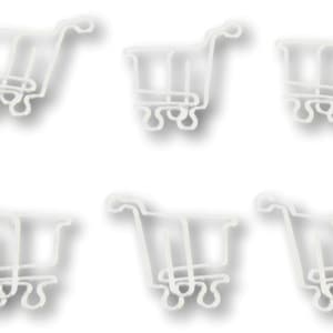 25 Count Paper Clips, Silver Grocery Shopping Cart Gifts, Cute Shaped Paper Clips, Desk Organization, Stationery Office Supplies