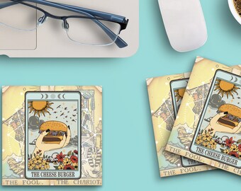 9 Sticky Notes Pad Funny Tarot Cards Assortment, The Chicken Nugget, The Donuts, The Cheeseburger (3 Pads Each) 3"x3" 50 Sheet Count 1087-89