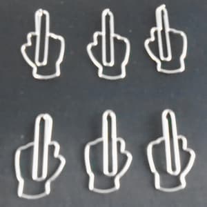 100 Count Middle Finger Paper Clips, Middle Finger Gift, Funny Shaped Paper Clips, Desk Organization, Stationery Office Supplies