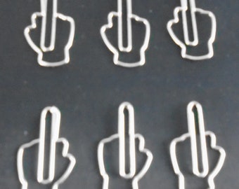 100 Count Middle Finger Paper Clips, Middle Finger Gift, Funny Shaped Paper Clips, Desk Organization, Stationery Office Supplies