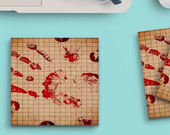 Notas adhesivas grandes con huella de mano sangrienta, terror, 7,6 x 7,6 cm, 50 hojas, lindas y divertidas, blocs de notas, papelería, diario, planificador, papel 1117