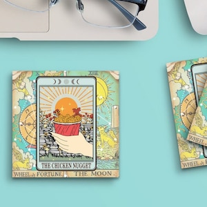 Notas adhesivas: Cartas del tarot divertidas de The Chicken Nuggets, 7,6 x 7,6 cm, 50 hojas, blocs de notas divertidos y adorables, papelería, diario, planificador, papel 1088