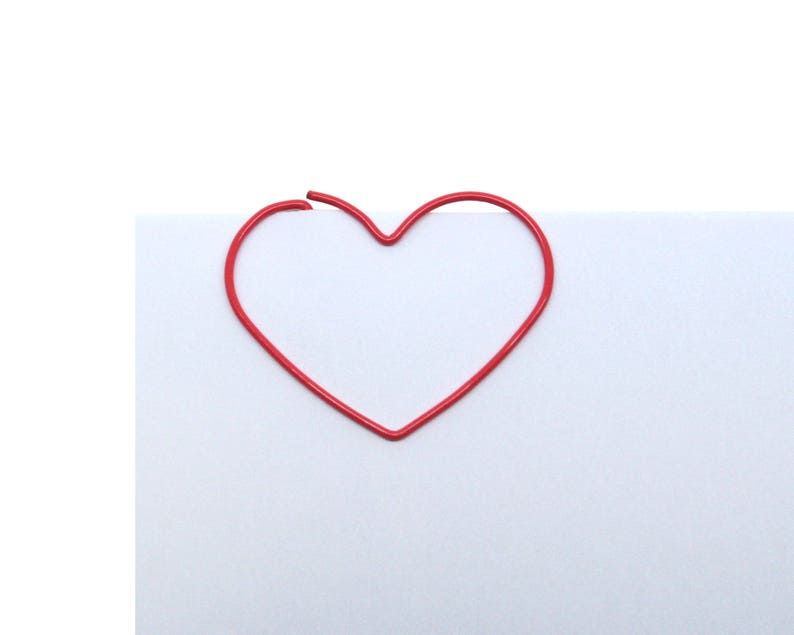 Single Count Paper Clips Love Heart Valentine Gifts Cute Etsy