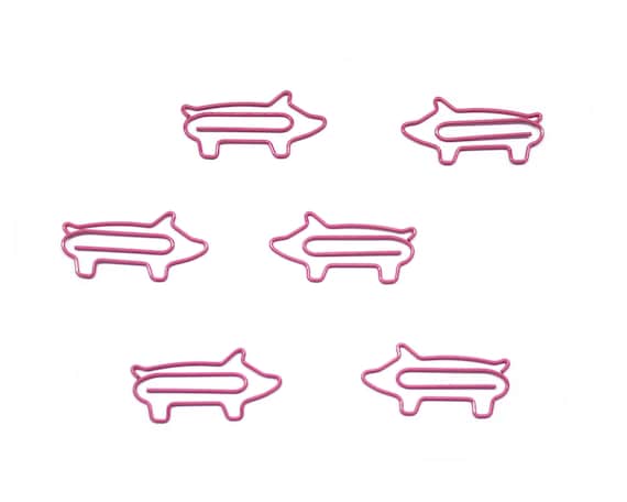 100 Count Pig Paper Clips, Pig Lover Gifts, Cute Shaped Paper Clips, Desk Organization, Stationery Office Supplies