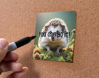 Hedgehog Sticky Notes 3"x3" 50 Sheet Count Cute Hedgehog, Cute Funny Memo Note Pads Stationery Journal Planner Paper 1092