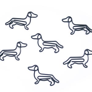 ダックスフント型ペーパークリップ 100個入り、犬好きの方へのギフト、かわいい形のペーパークリップ、デスク整理、文房具・オフィス用品 (2)