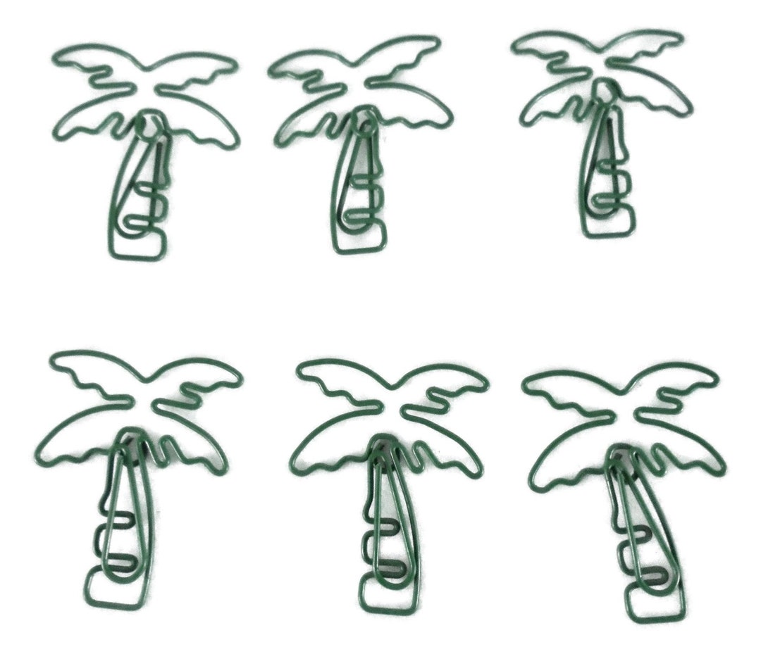 Single Count Paper Clips, Green Palm Tree Gifts, Cute Shaped Paper ...