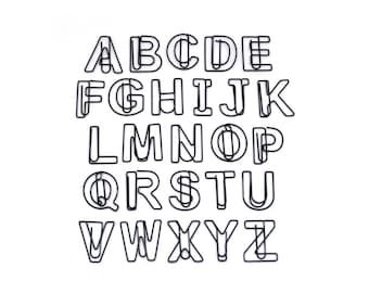 100 Büroklammern zum zählen, Zahlen Buchstaben Alphabet Initialen Monogramm, schwarz - Wählen Sie Ihren Lieblingsbuchstaben von A bis Z oder Zahl von 0 bis 9