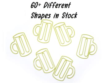 100 Count Paper Clips, Beer Lover Gifts, Beer Mug, Cute Shaped Paper Clips, Desk Organization, Stationery Office Supplies