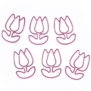 100 fermagli a forma di tulipano, regali per gli amanti dei tulipani, fermagli dalla forma carina, organizzazione della scrivania, articoli di cancelleria per ufficio