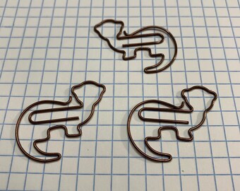 10 Count Brown Otter Shaped Paper Clips, Otter Lover Gifts, Cute Shaped Paper Clips, Desk Organization, Stationery Office Supplies