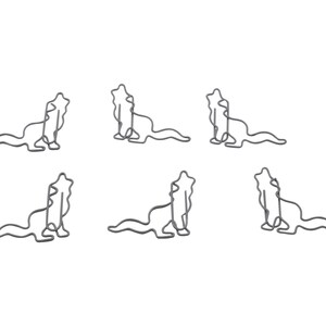 10 Count Paper Clips, Wolf Lover Gifts, Cute Shaped Paper Clips, Desk Organization, Stationery Office Supplies