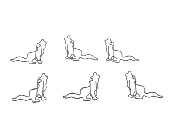 25 Count Paper Clips, Wolf Lover Gifts, Cute Shaped Paper Clips, Desk Organization, Stationery Office Supplies
