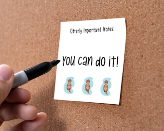 Sticky Notes Otter - Otterly Wichtige Notizen (7,5 x 7,5 cm) 50 Blatt, Niedliche Lustige Notiz-Blöcke, Journal, Planer-Papier, 1011