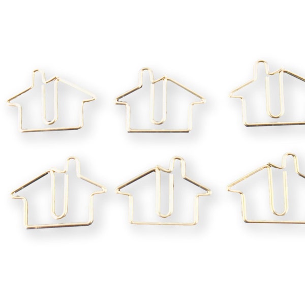 100 Silver House Shaped Paper Clips - Perfect for Realtor Paperwork Gifts and Office Organization - Unique Desk Decor for New Homeowners