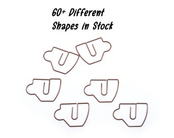 Single Count Paper Clips, Coffee Mug Lover or Tea Cup Gifts, Cute Shaped Paper Clips, Desk Organization, Stationery Office Supplies