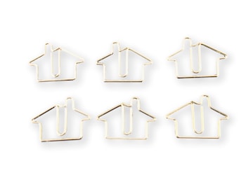 Single Count Paper Clips, Silver House Home Realtor Gifts, Cute Shaped Paper Clips, Desk Organization, Stationery Office Supplies