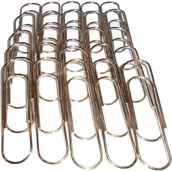 25 Count 4 100mm Jumbo Extra Large Paper Clips silver Metal 