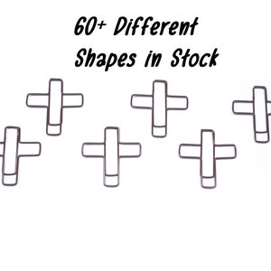 25 Count Paper Clips, Brown Cross Crucifix Jesus Religious Gifts, Cute Shaped Paper Clips, Desk Organization, Stationery Office Supplies