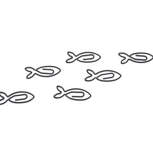 魚のペーパークリップ 100個入り、漁師への魚好きへのギフト、かわいい形のペーパークリップ、デスク整理、文房具オフィス用品