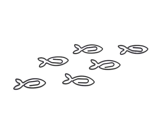 100 Count Fish Paper Clips, Fish Lover Gifts for Fisherman, Cute Shaped Paper Clips, Desk Organization, Stationery Office Supplies