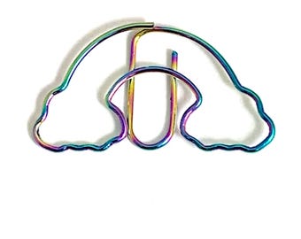 25 Rainbow Shaped Paper Clips in Rainbow Colored Metal - 25 Count - LGBTQ+ Gay Pride, Desk Organization, Stationery Office Supplies