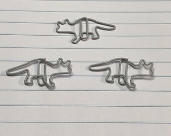 25 Count Gray Raccoon Shaped Paper Clips, Raccoon Lover Gifts, Cute Shaped Paper Clips, Desk Organization, Stationery Office Supplies