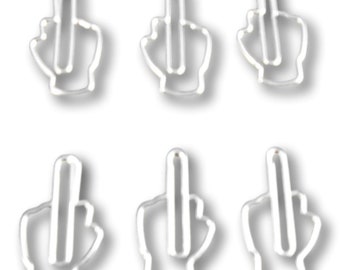 Single Count Paper Clips,  Middle Finger Shape, Cute Shaped Paper Clips, Desk Organization, Stationery Office Supplies